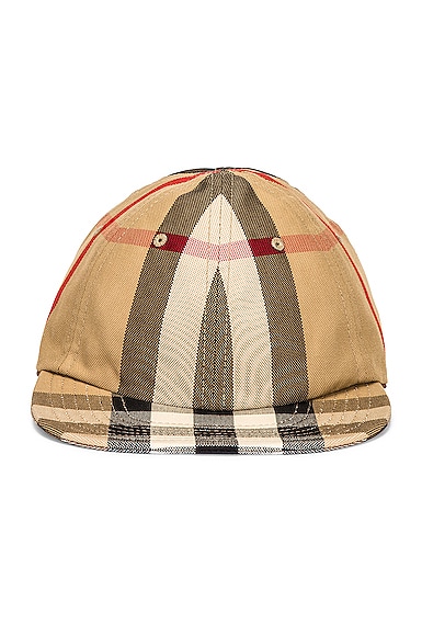 Burberry Reversible Check Hat in Baby Blue
