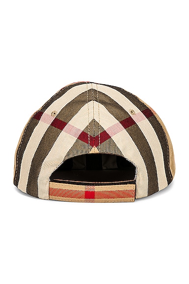 Shop Burberry Reversible Check Hat In Pale Blue Check