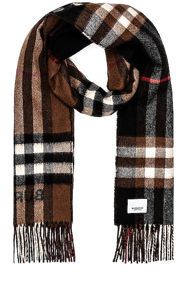 Burberry Giant Check Lateral Split Scarf in Brown