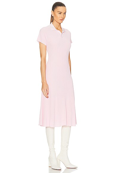 Shop Burberry Short Sleeve Dress In Cameo