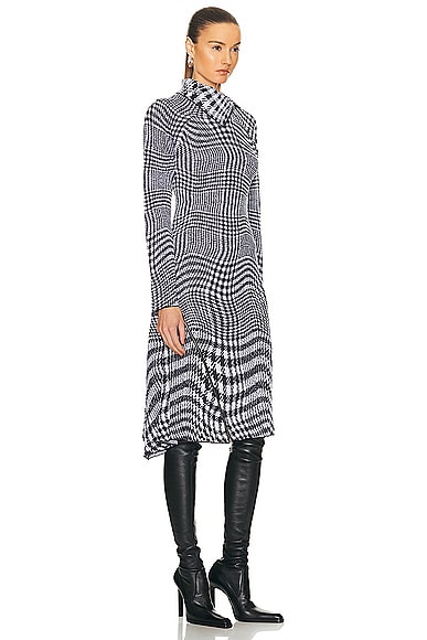 Shop Burberry Long Sleeve Dress In Monochrome