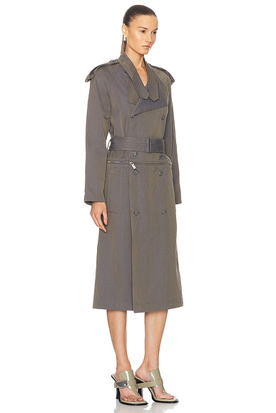 Shop Burberry Trench Dress In Iron