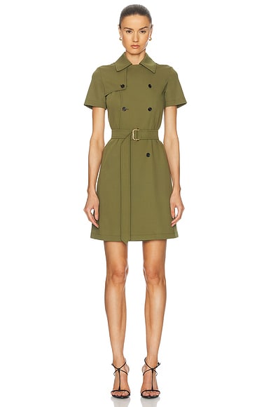 Burberry Mini Trench Dress in Kelp