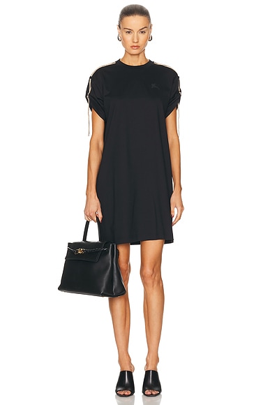 Burberry Ruched Sleeve Dress in Black
