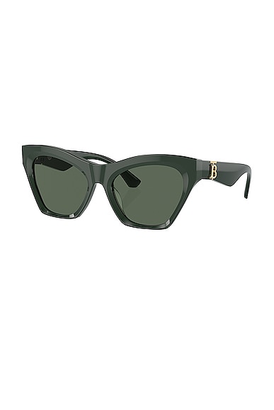 Shop Burberry Cat Eye Sunglasses In Green