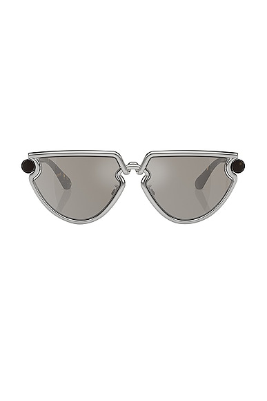 Burberry Oval Sunglasses in Silver