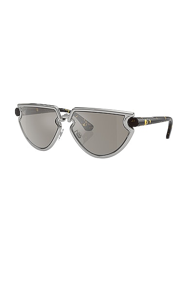 Shop Burberry Oval Sunglasses In Silver