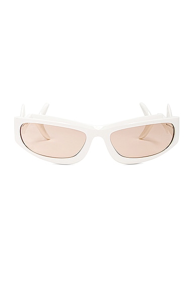 Shop Burberry Wave Sunglasses In White