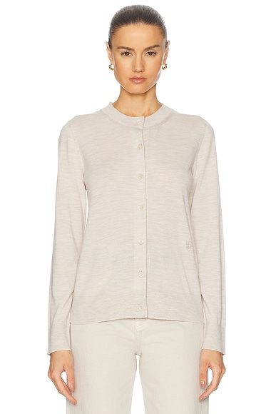 KHAITE Suzette Cardigan in Butter & Powder Stripe | FWRD