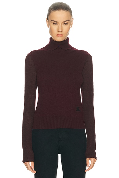 Burberry Turtleneck Sweater in Mahogany Red