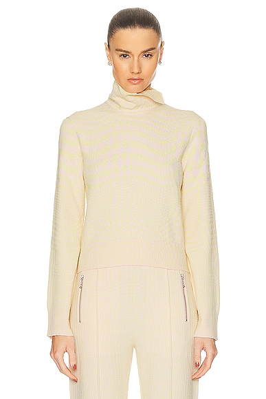 Shop Burberry Turtleneck Sweater In Cameo Ip Pattern