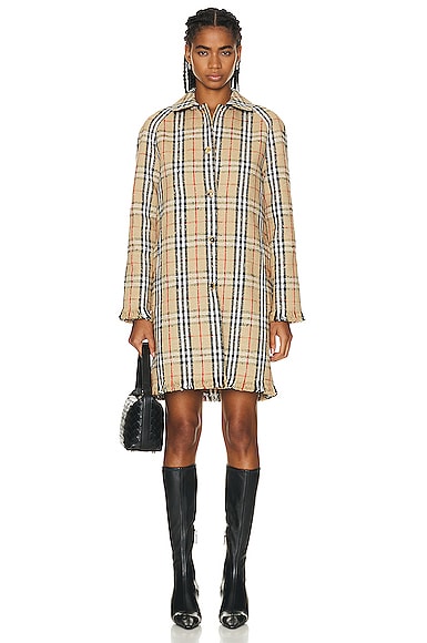 Burberry Car Coat in Archive Beige Check