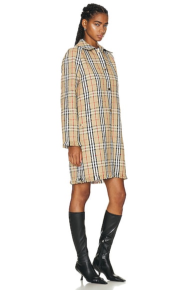 Shop Burberry Car Coat In Archive Beige Check