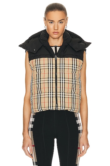 Burberry Puffer Vest in Brown