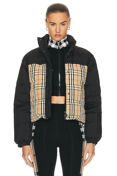 Shop Burberry Puffer Jacket In Archive Beige Ip Check