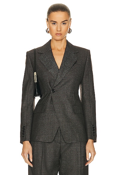 Burberry Tailored Jacket in Grey & Red Melange