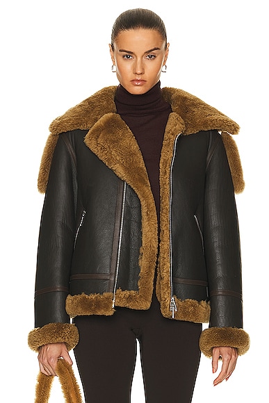 Burberry Shearling Coat in Otter
