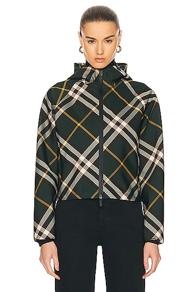 Shop Burberry Check Jacket In Ivy Check