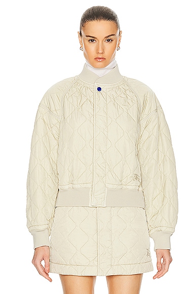 Shop Burberry Bomber Jacket In Soap
