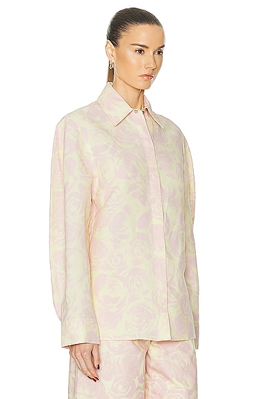 Shop Burberry Button Up Jacket In Cameo Pattern
