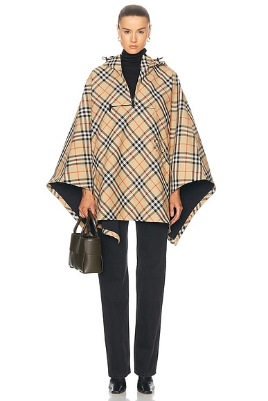 Burberry Poncho With Hood in Sand