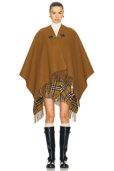 Burberry Monogram Striped Carla Cape in Archive Beige FWRD