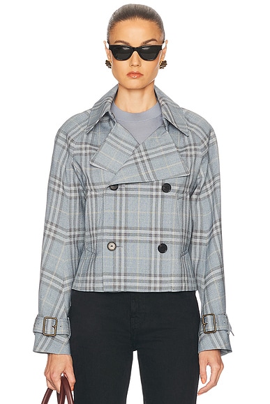 Burberry Balloon Sleeve Jacket in Gale Ip Check