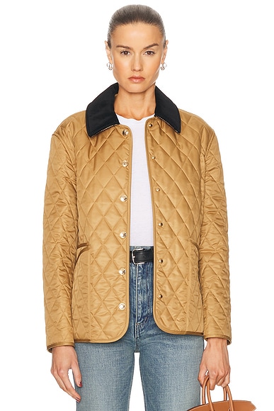 Burberry Quilted Coat in Camel