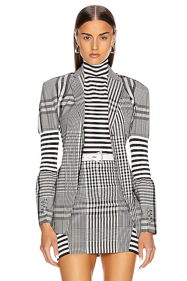 Gingham Check Tailored Jacket
