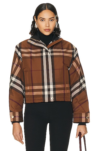 Burberry Ayton Check Jacket in Brown