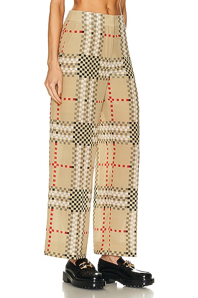 Shop Burberry Jane Pant In Archive Beige Pattern