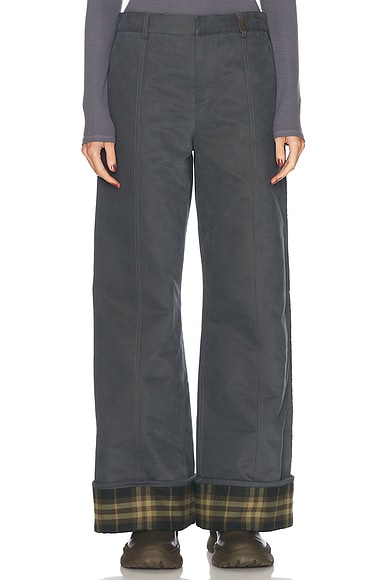 Burberry Wide Leg Trouser in Cinder