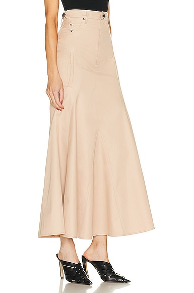Shop Burberry Maxi Skirt In Pale Nude