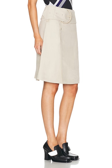 Shop Burberry Trench Mini Skirt In Oat