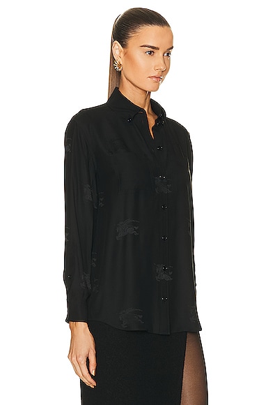 Shop Burberry Ivanna Top In Black Pattern
