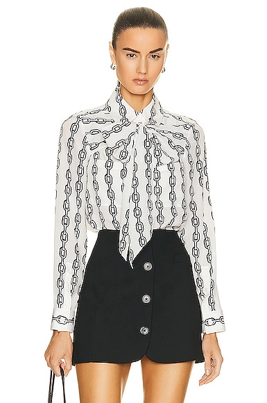 Burberry Tammy Blouse in White Pattern
