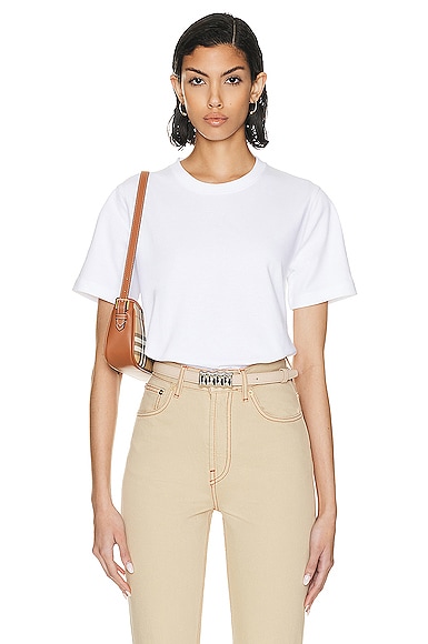 Shop Burberry Toweling Ekd T-shirt In White