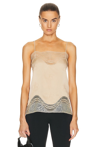 Burberry Lace Camisole Top in Soft Fawn IP Pattern