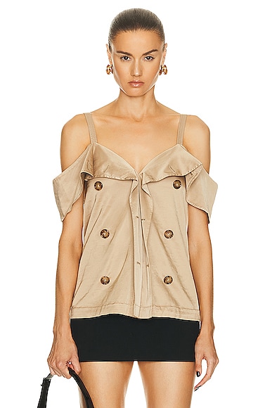 Burberry Draped Trench Top in Beige