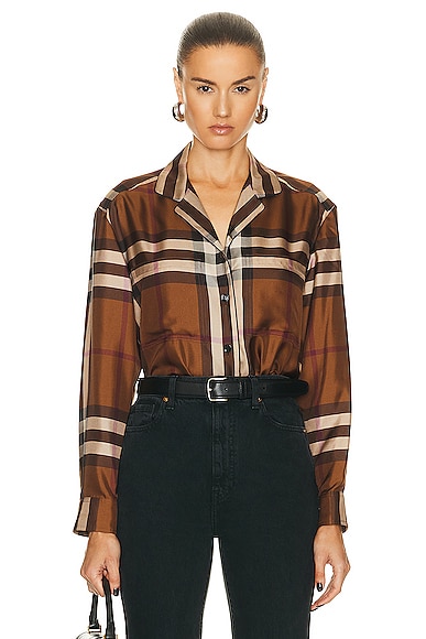 Jackie Check Shirt in Brown