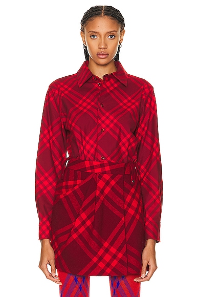 Burberry Long Sleeve Check Shirt in Ripple IP Check