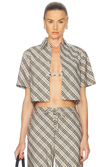Short Sleeve Button Up Top