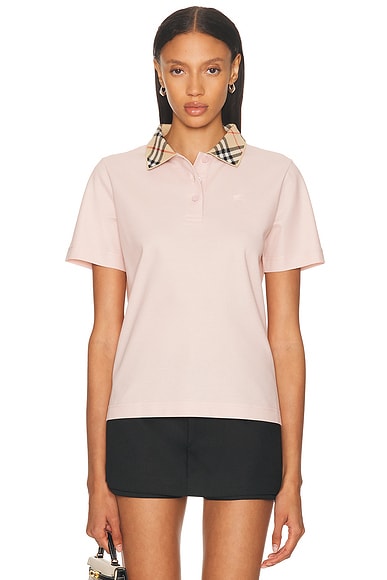 Burberry Short Sleeve Polo Top in Bouquet