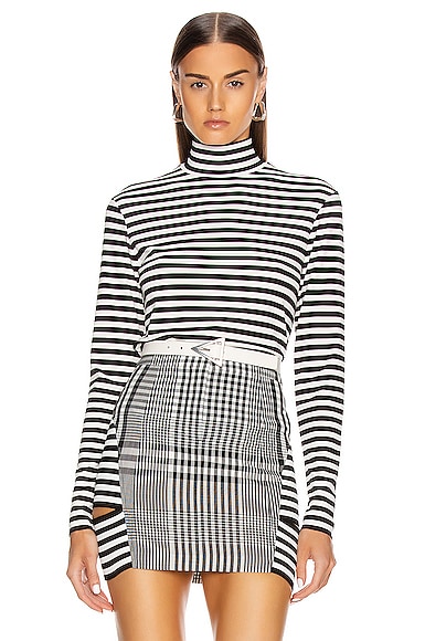 BURBERRY STRIPE TURTLENECK TOP,BURF-WS24