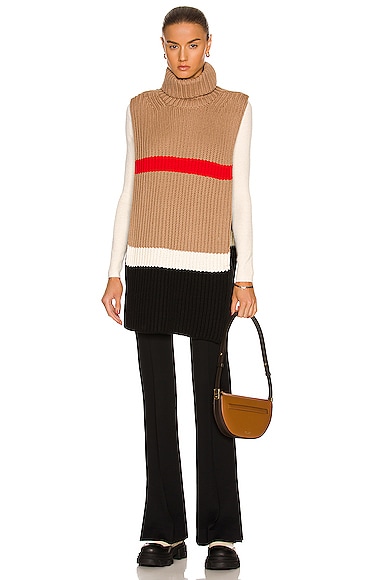 Burberry Knitted Tabbard Top in Beige
