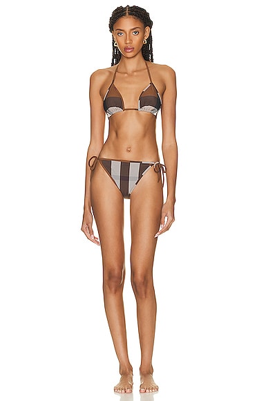 temperament De neiging hebben verder Burberry Bikini Set In Dark Birch Brown Check | ModeSens