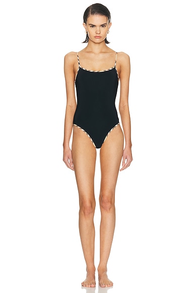 Burberry Sylvia One Piece Swimsuit in Black