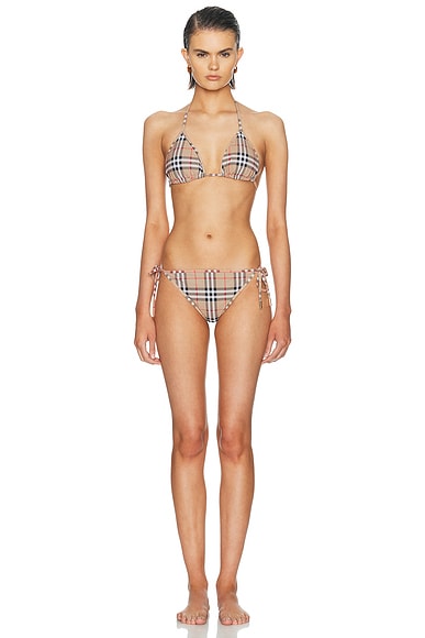Burberry Tie Bikini Set in Archive Beige IP Check