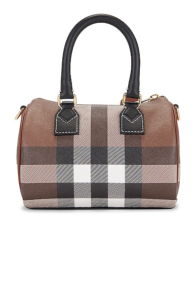 Burberry Small Check Bowling Bag in Brown
