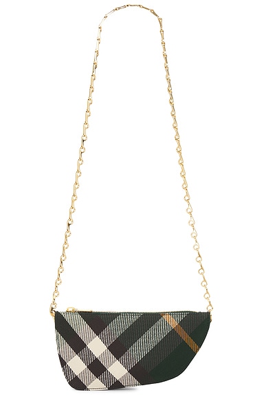 Burberry Micro Shield Bag With Chain in Ivy